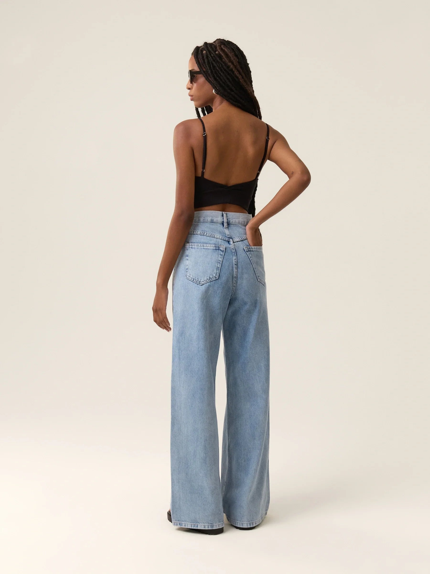 Calça Jeans Wide Leg Buriti Azul Claro