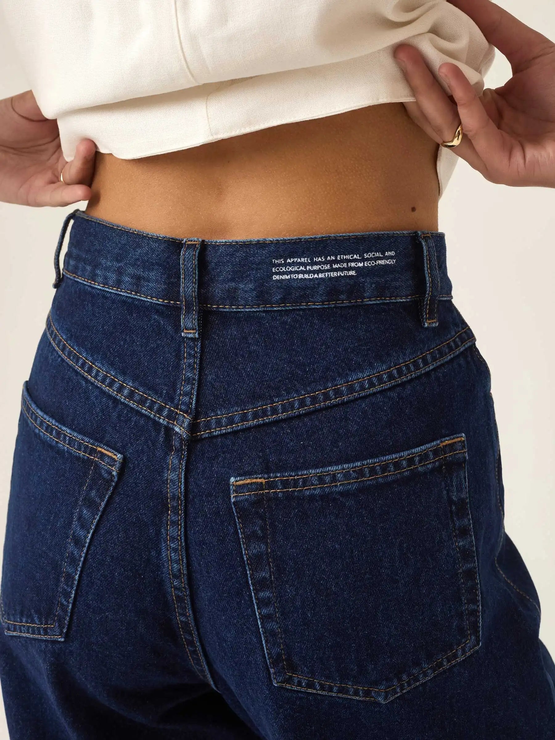 Calça Jeans Wide Leg Buriti Azul Escuro