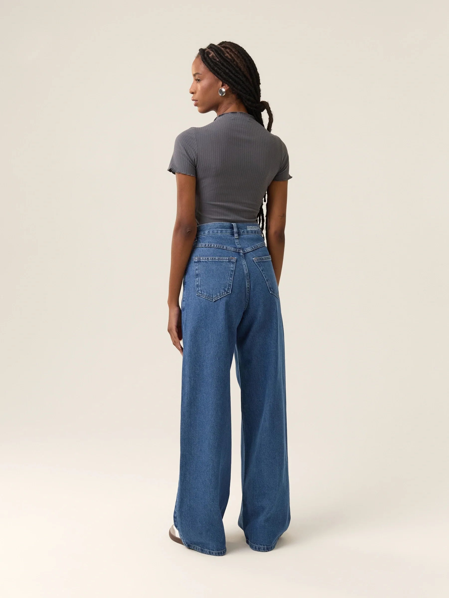 Calça Jeans Wide Leg Buriti Azul Médio