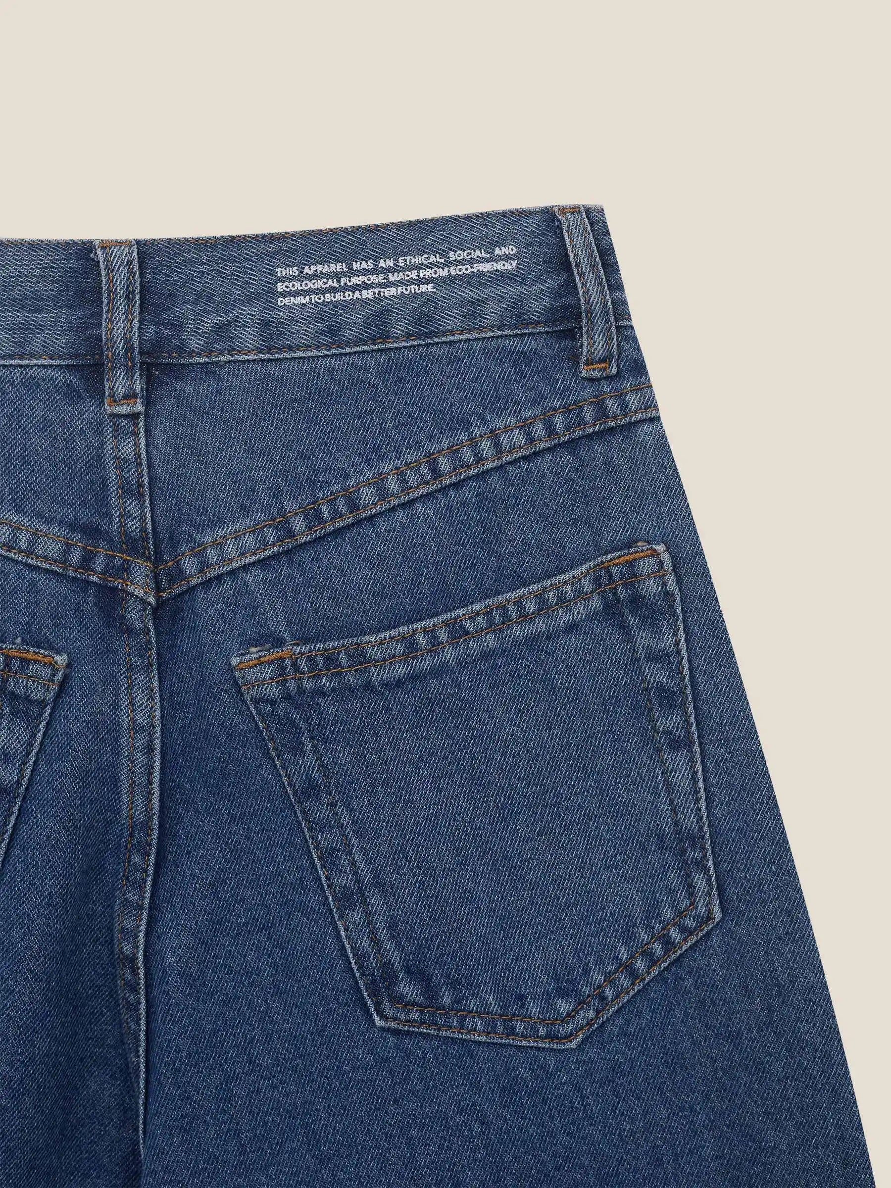 Calça Jeans Wide Leg Buriti Azul Médio