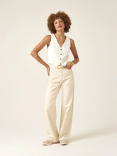 Calça Jeans Wide Leg Buriti Bege