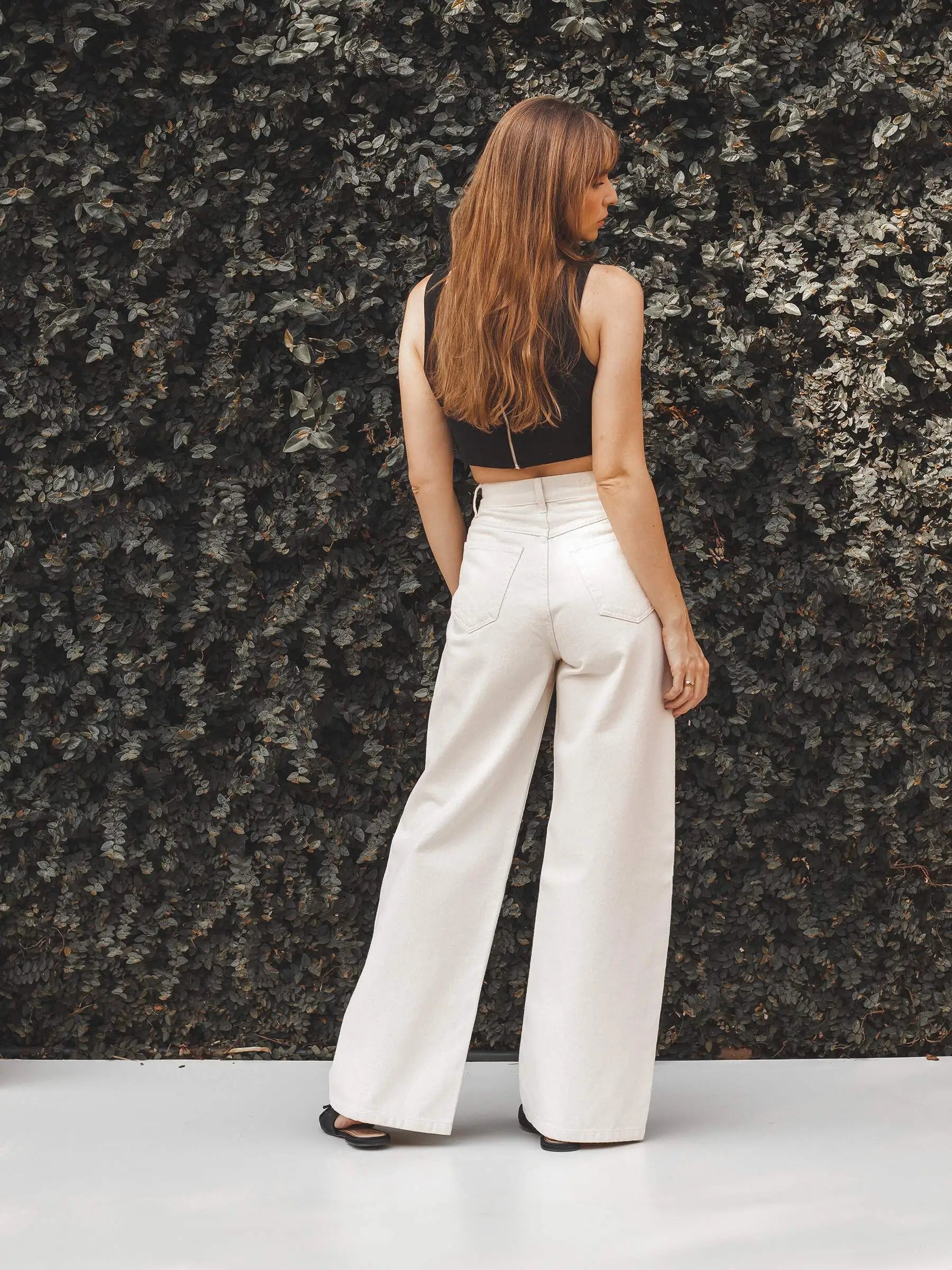 Calça Jeans Wide Leg Buriti Bege