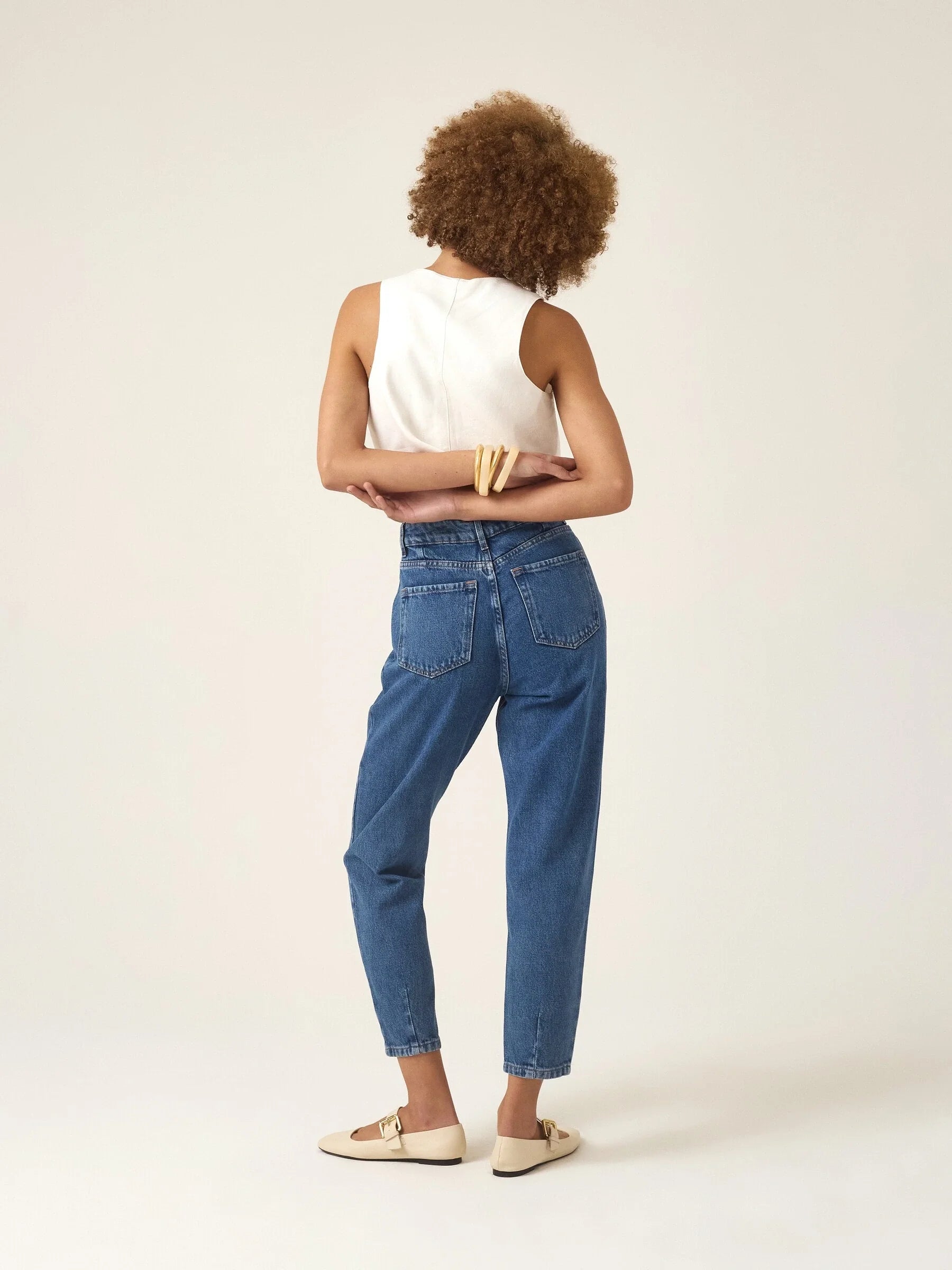 Calça Jeans Slouchy Cacau Azul Médio