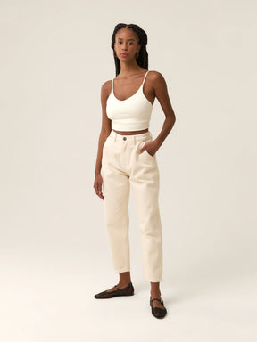 Calça Jeans Slouchy Cacau Bege