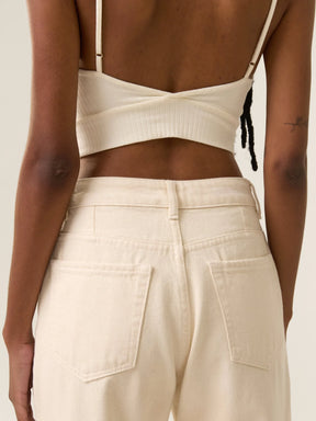 Calça Jeans Slouchy Cacau Bege