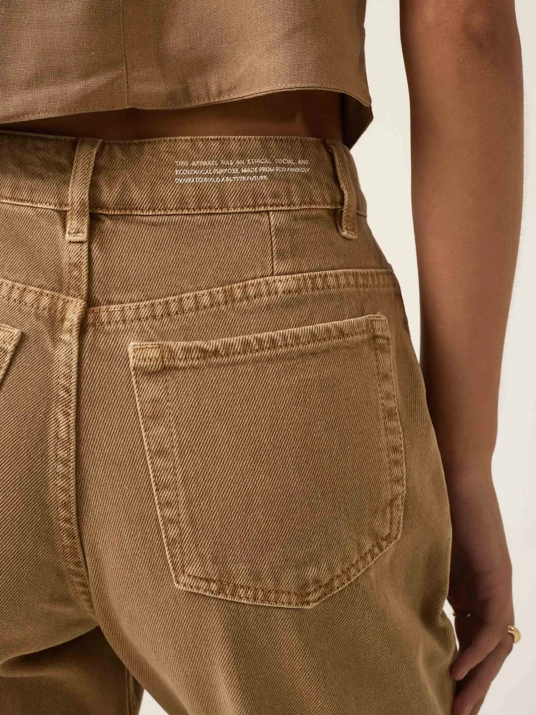 Calça Jeans Slouchy Cacau Marrom Claro