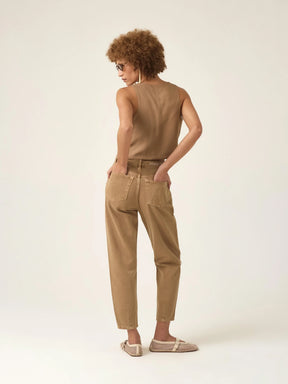 Calça Jeans Slouchy Cacau Marrom Claro