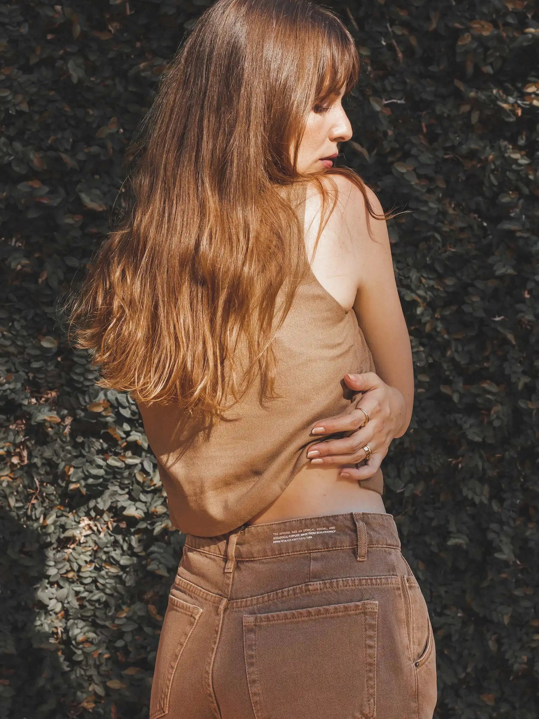 Calça Jeans Slouchy Cacau Marrom Claro