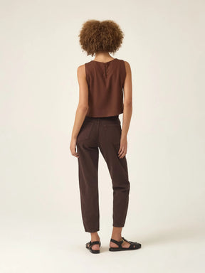 Calça Jeans Slouchy Cacau Marrom Escuro