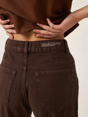 Calça Jeans Slouchy Cacau Marrom Escuro