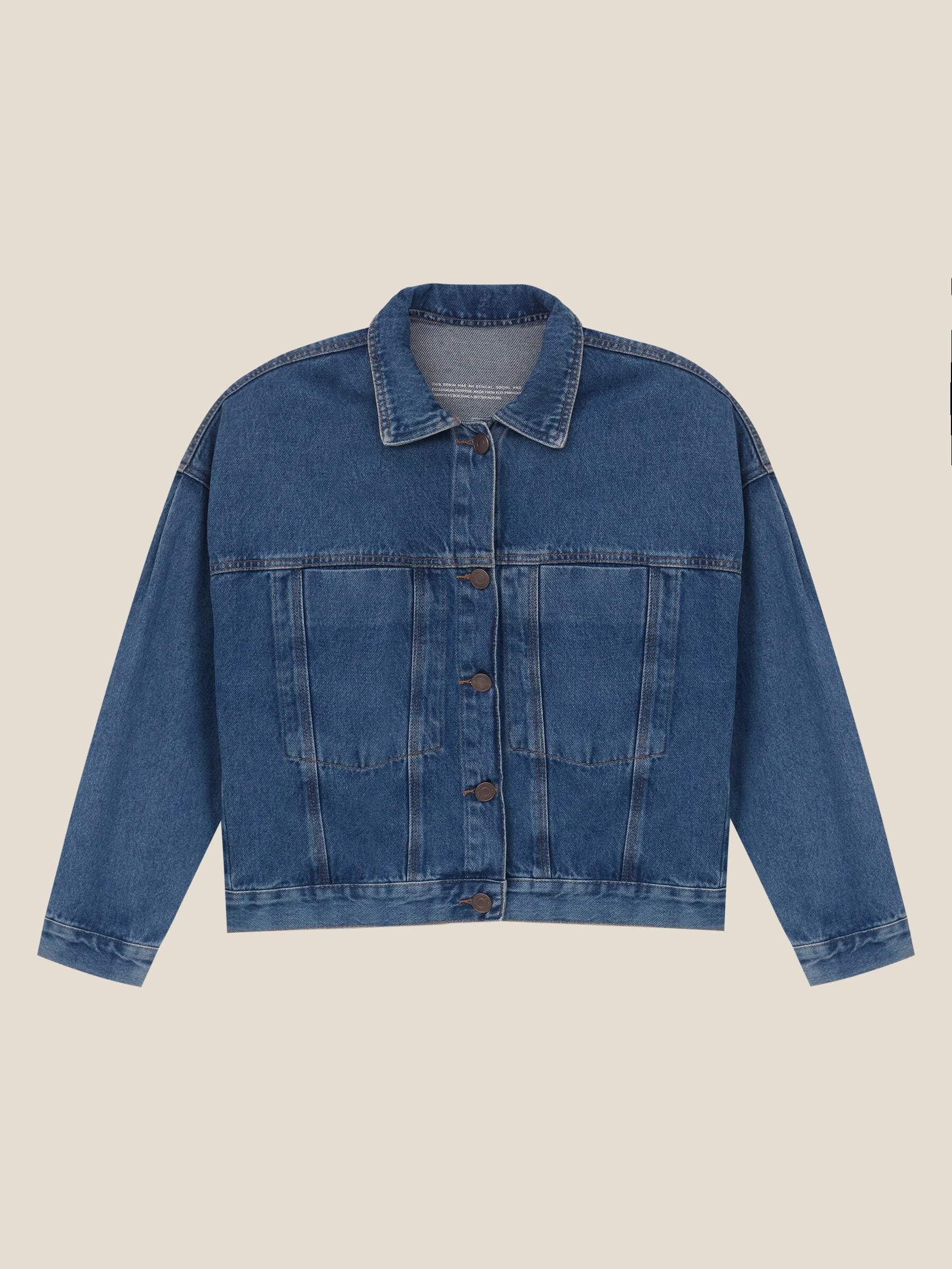 Jaqueta Jeans Oversized Andiroba Azul Médio