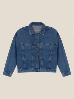 Jaqueta Jeans Oversized Andiroba Azul Médio