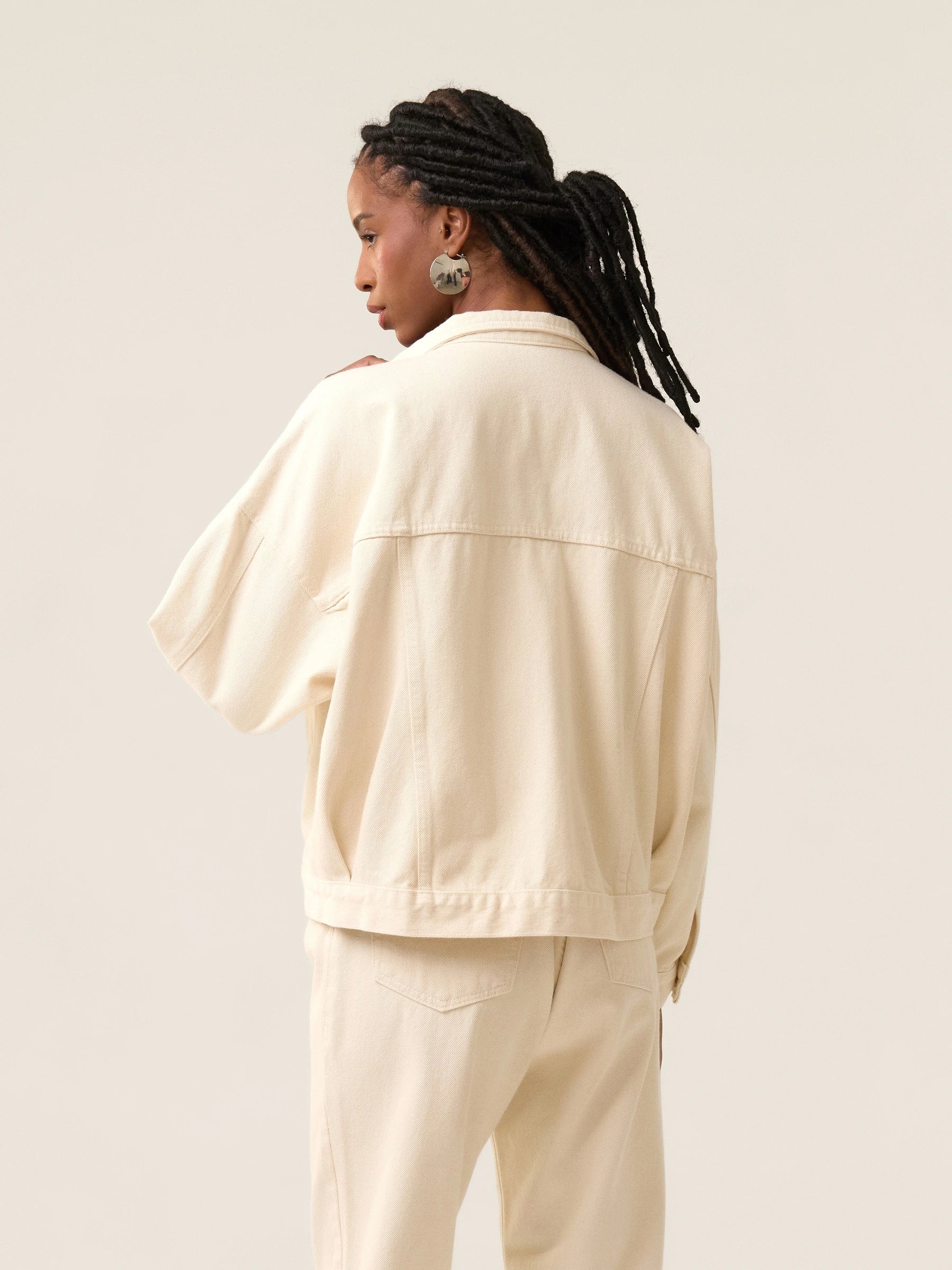 Jaqueta Jeans Oversized Andiroba Bege