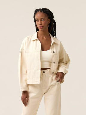 Jaqueta Jeans Oversized Andiroba Bege