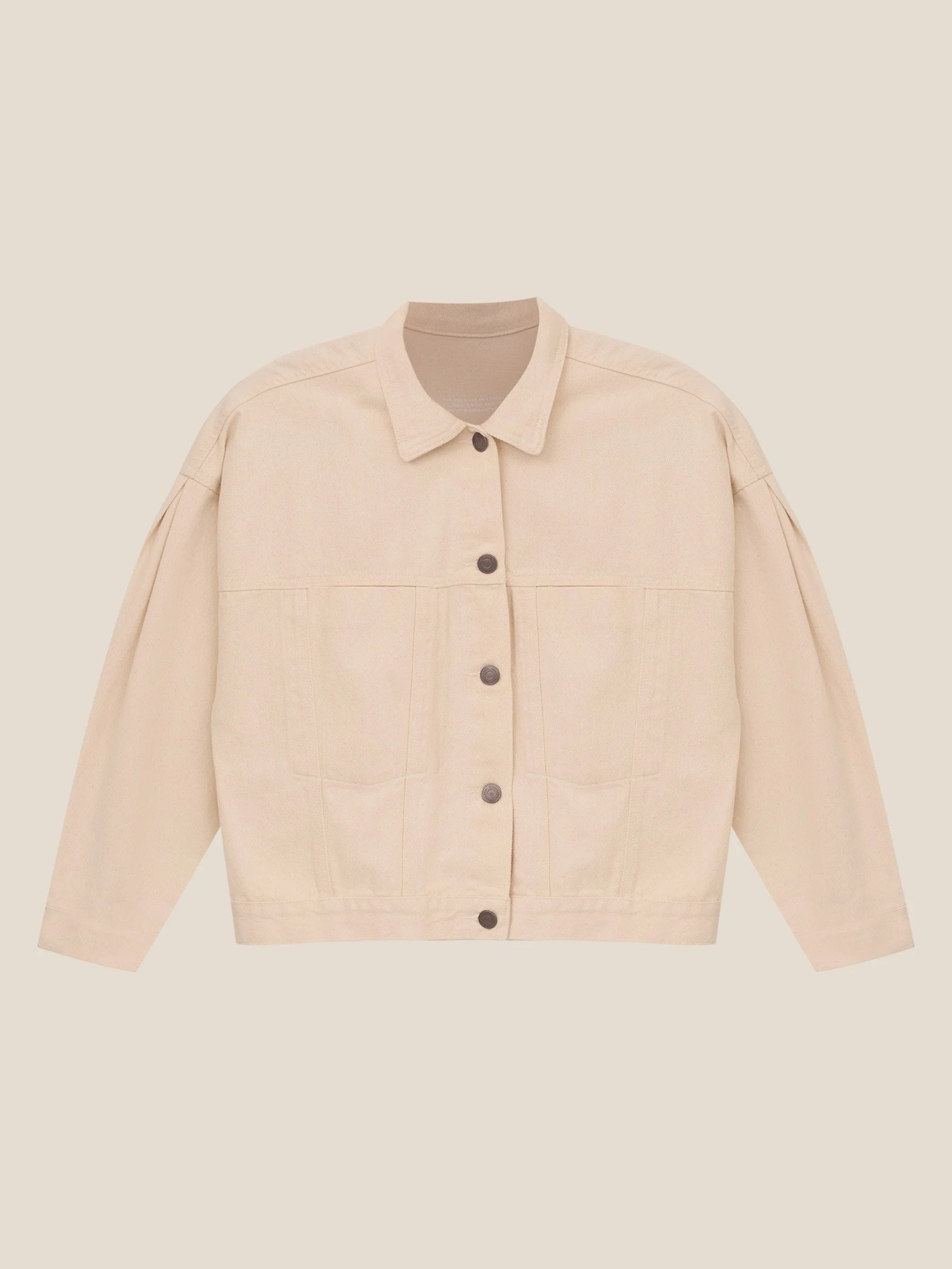 Jaqueta Jeans Oversized Andiroba Bege