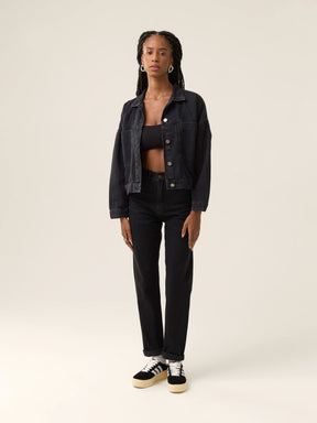 Jaqueta Jeans Oversized Andiroba Preta