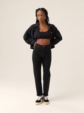 Jaqueta Jeans Oversized Andiroba Preta