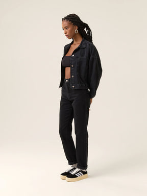 Jaqueta Jeans Oversized Andiroba Preta