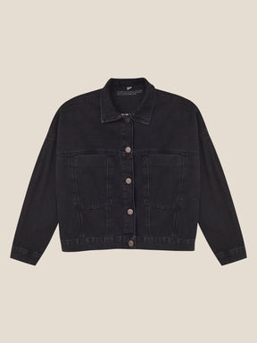 Jaqueta Jeans Oversized Andiroba Preta