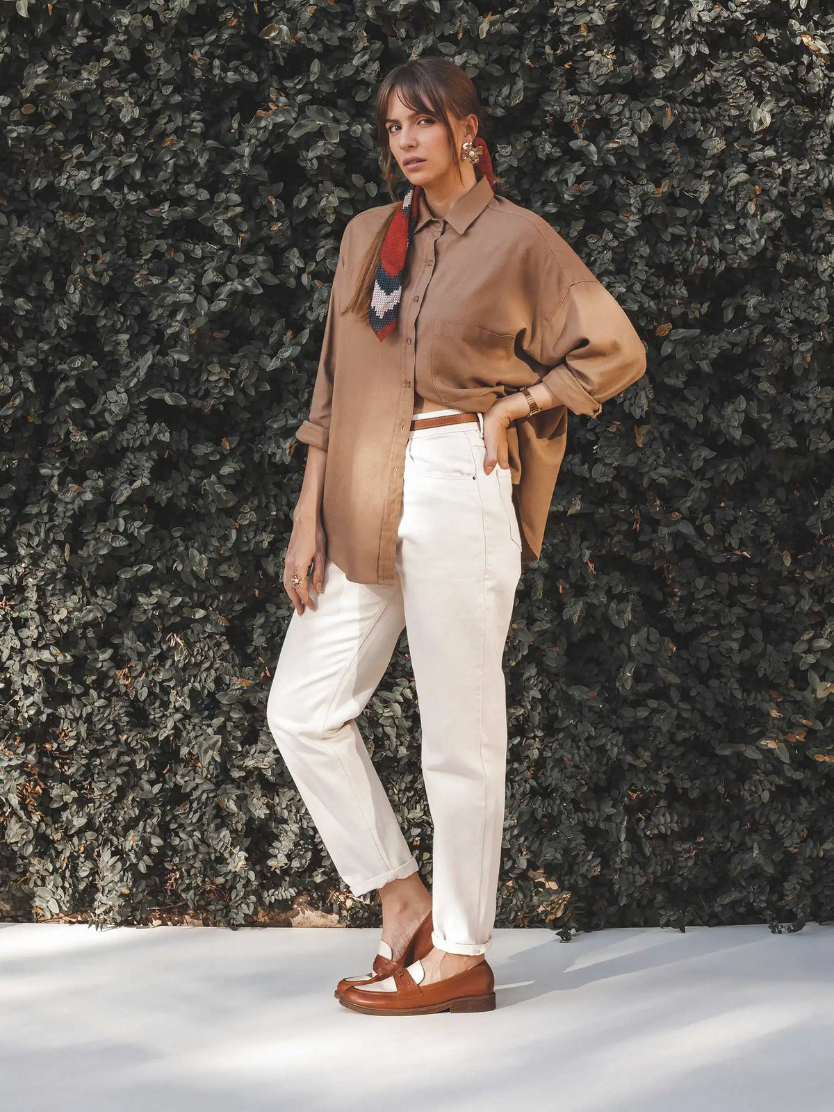 Calça Jeans Mom Jequitibá Bege