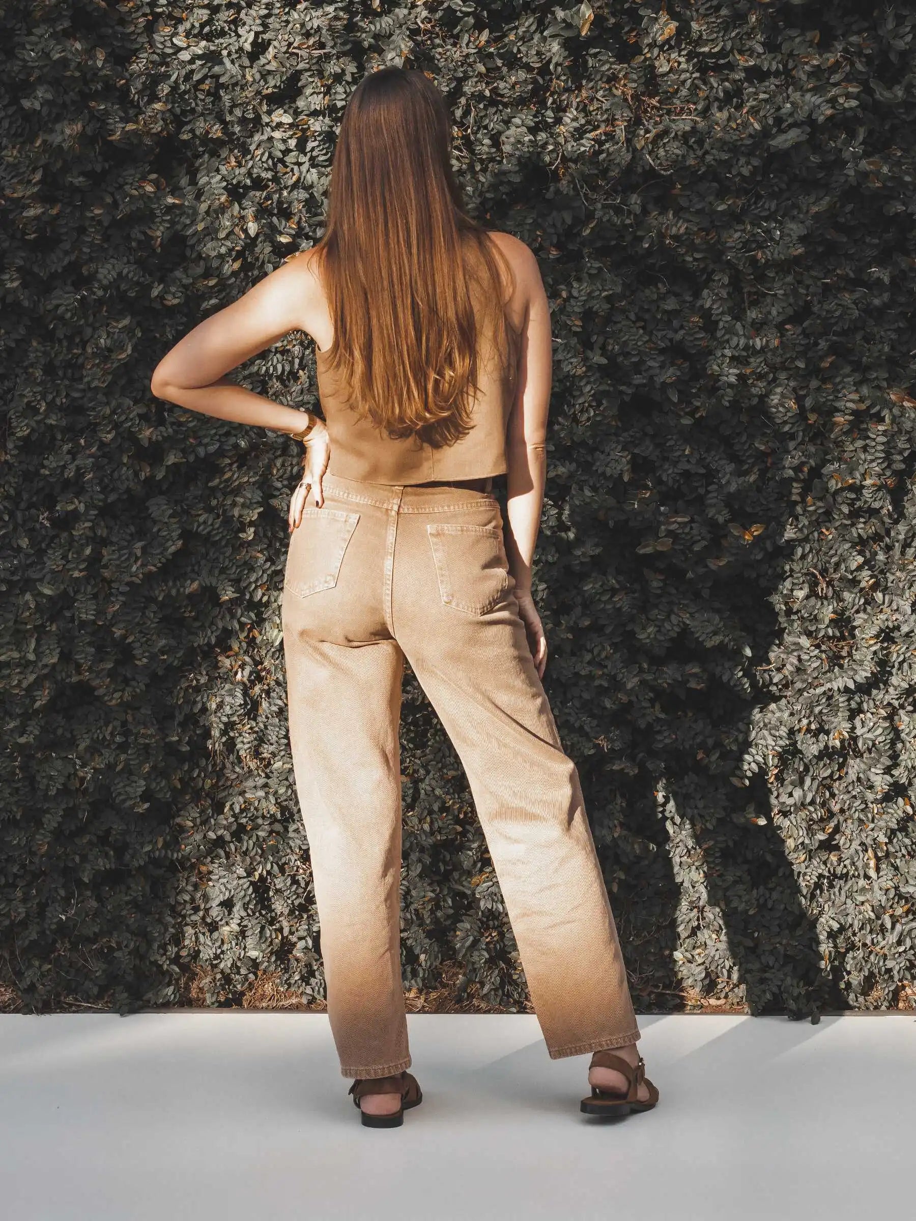 Calça Jeans Reta Araçá Marrom Claro