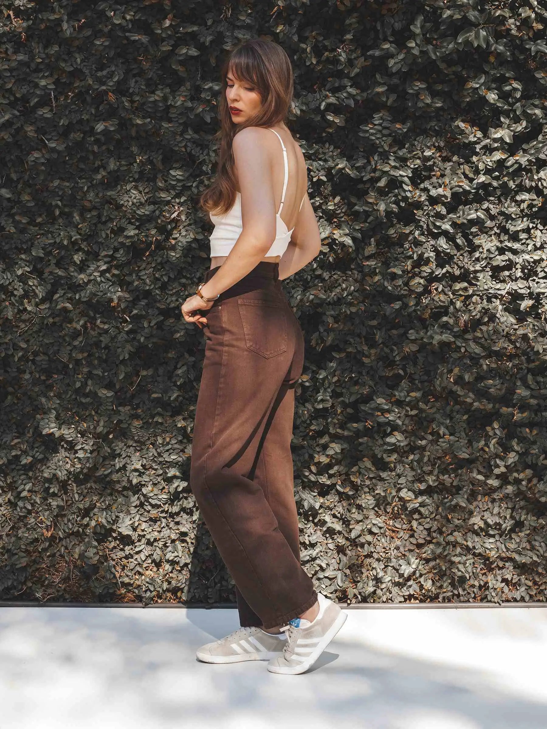 Calça Jeans Reta Araçá Marrom Escuro