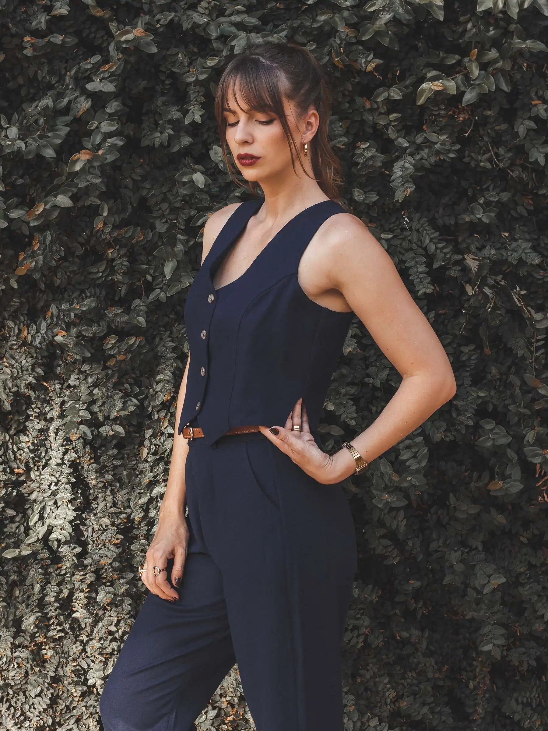 Colete Calêndula Azul Escuro