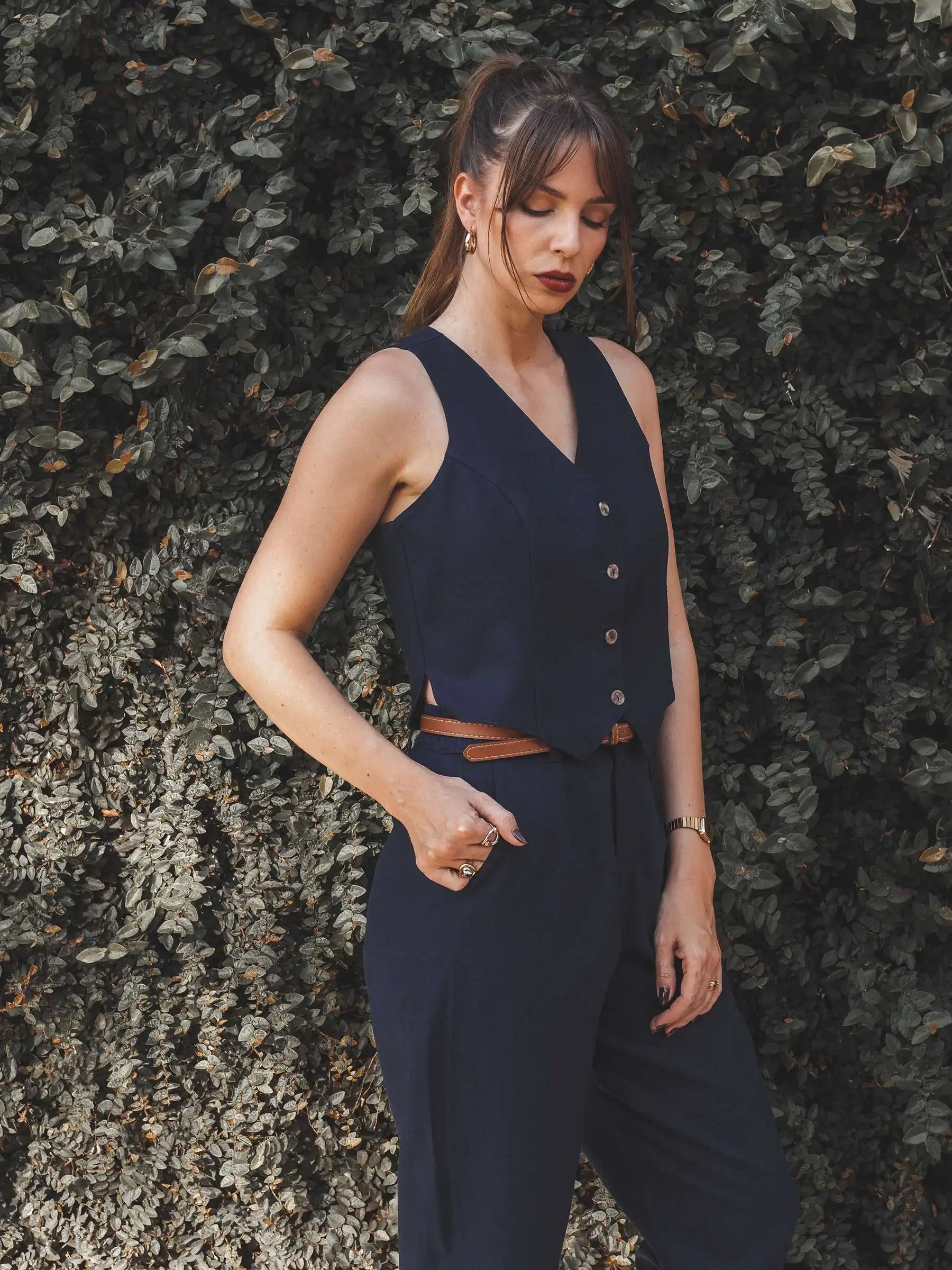 Colete Calêndula Azul Escuro