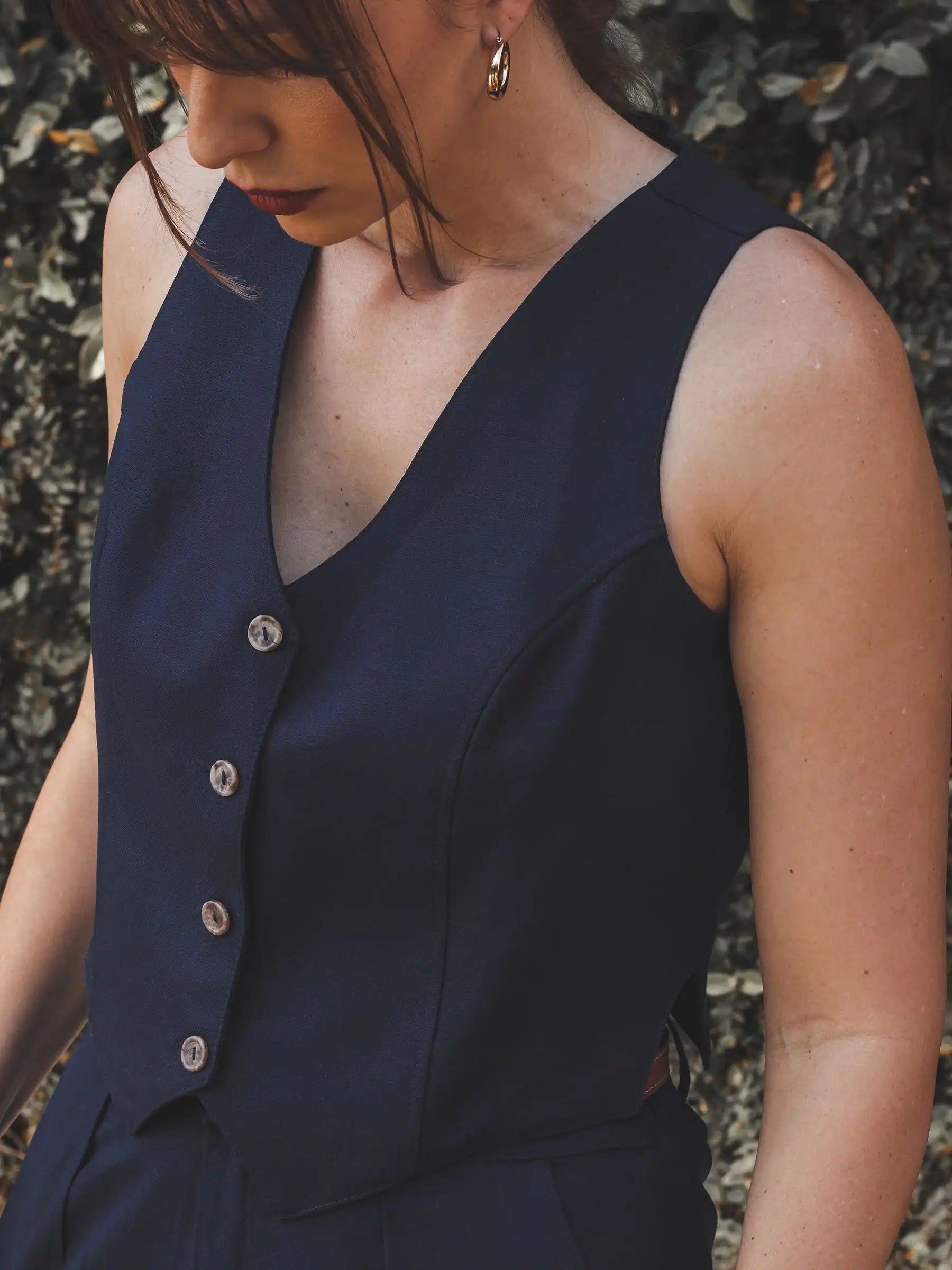 Colete Calêndula Azul Escuro