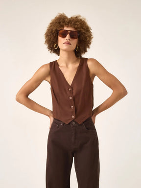 Colete Calêndula Marrom Escuro