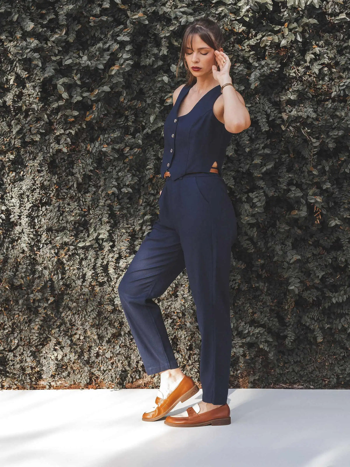 Calça Slouchy Íris Azul Escuro