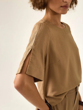 Blusa Tulipa Marrom Claro