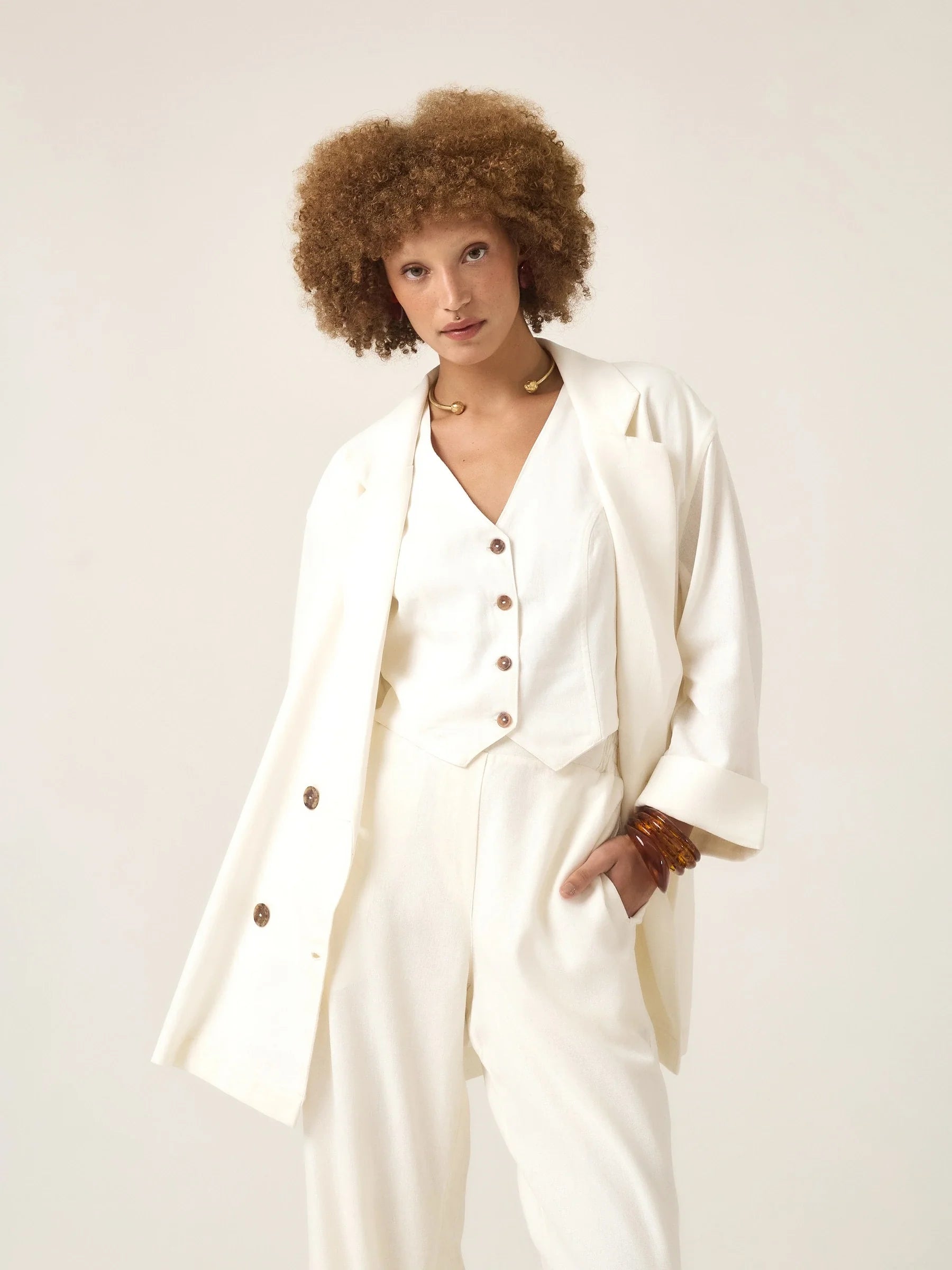 Blazer Sândalo Off White