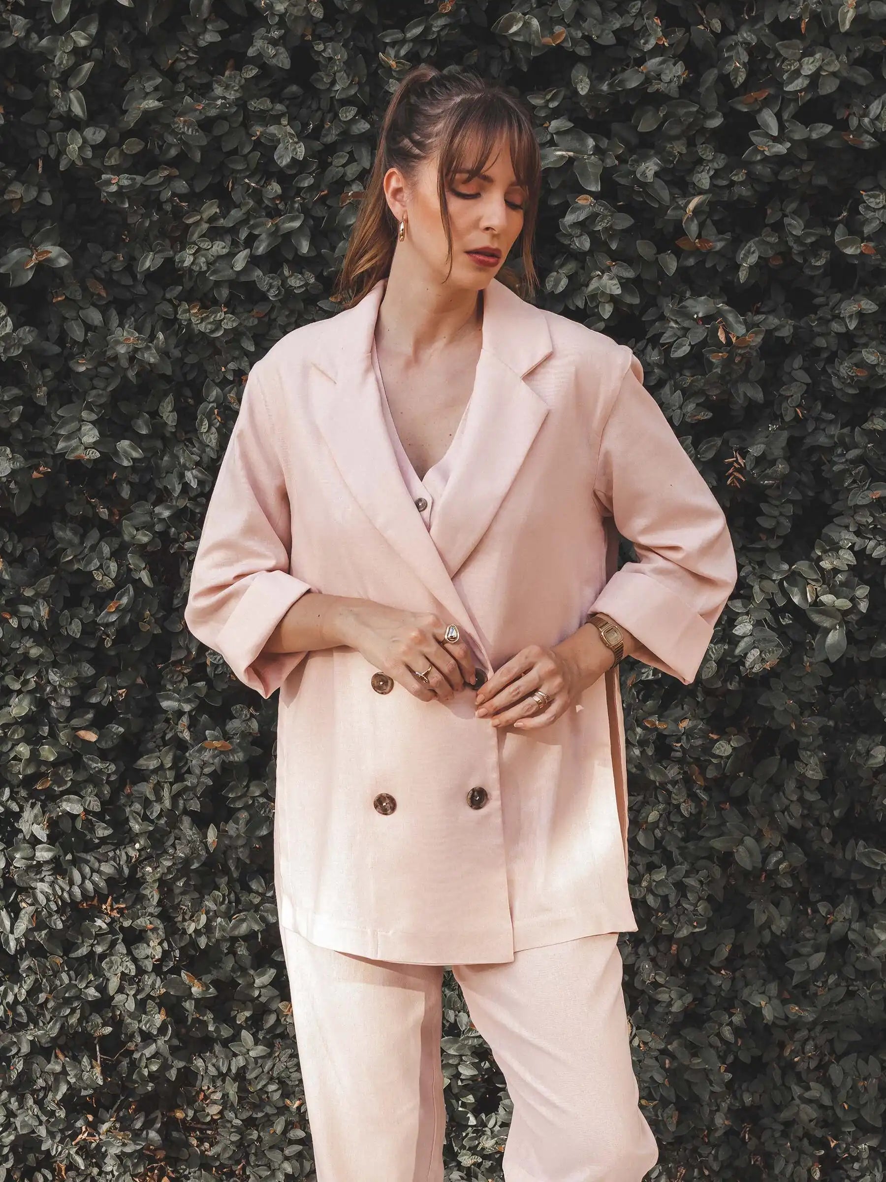 Blazer Sândalo Rosa Claro