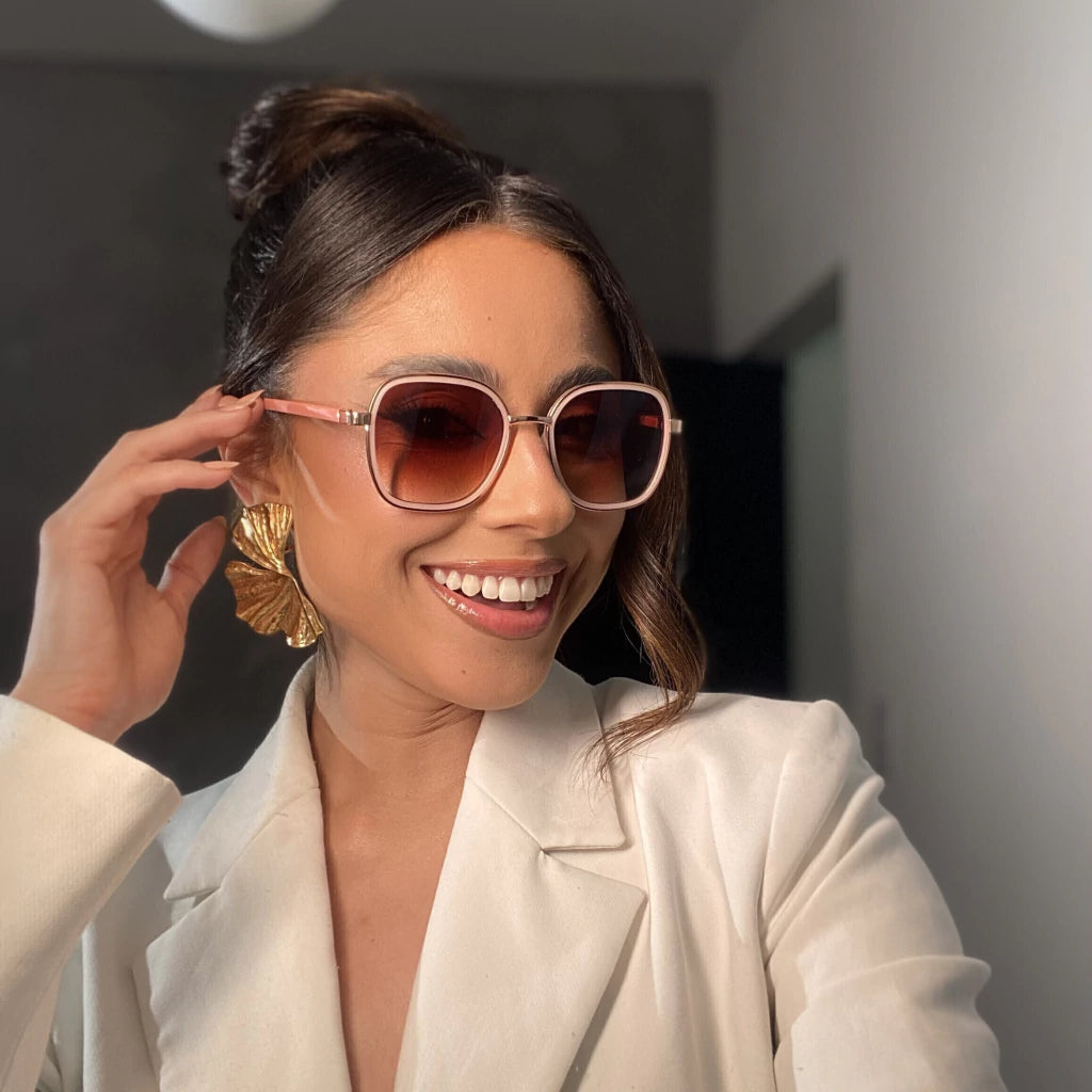 Óculos de Sol Feminino Hexagonal Flora